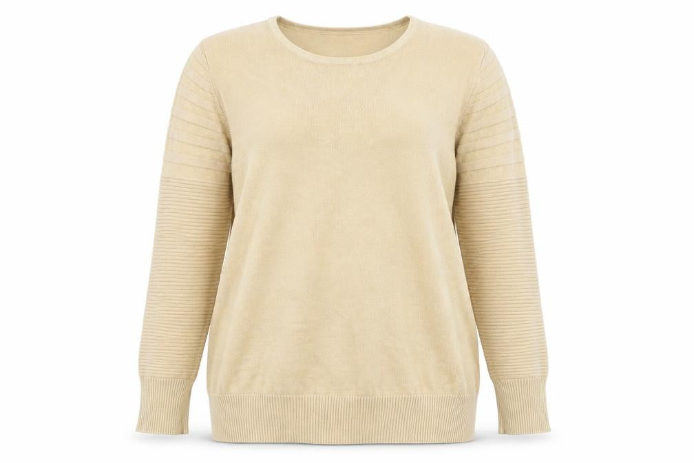 Marble Women Beige Pullover Jumper Size 10 Long Sleeve Knit
