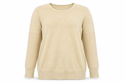 Marble Women Beige Pullover Jumper Size 10 Long Sleeve Knit