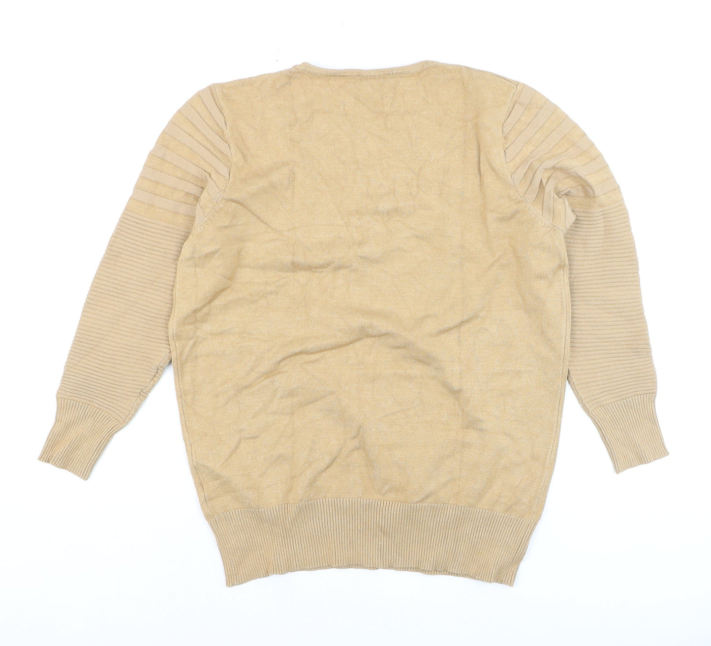Marble Women Beige Pullover Jumper Size 10 Long Sleeve Knit