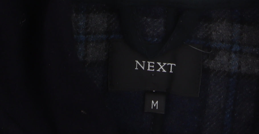 Next Men's Black Wool Duffle Coat Hooded Medium