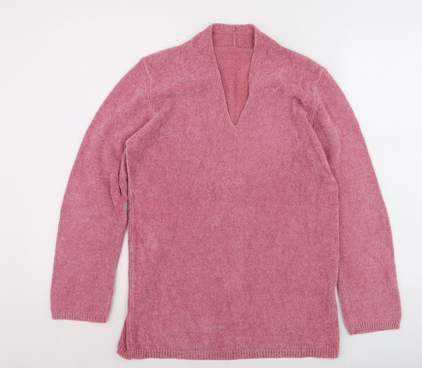 Marks and Spencer Women Pink V-Neck Long Sleeve Pullover Jumper UK 8