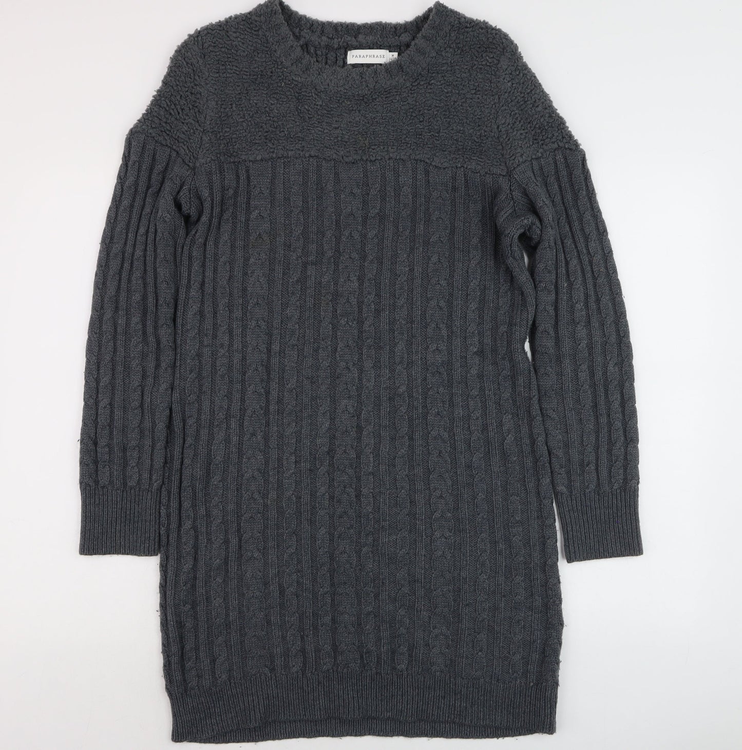 Paraphrase Women’s Grey Wool Blend Long Sleeve Jumper Dress Size 12