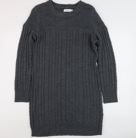 Paraphrase Women’s Grey Wool Blend Long Sleeve Jumper Dress Size 12