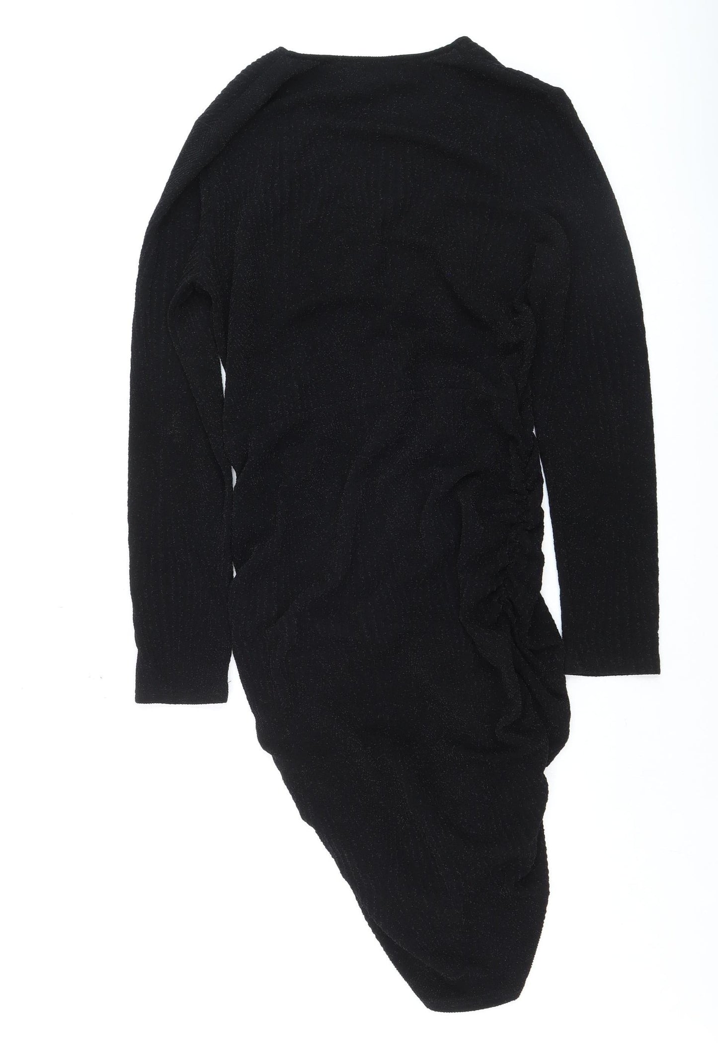 Mela London Women's Black Bodycon Ruched Dress Size 16
