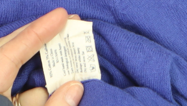 Jack Wills Men's Blue Cotton Cashmere Crew Neck Jumper L