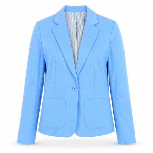 Next Women’s Blue Cotton-Blend Blazer Size 10 Smart Work Jacket