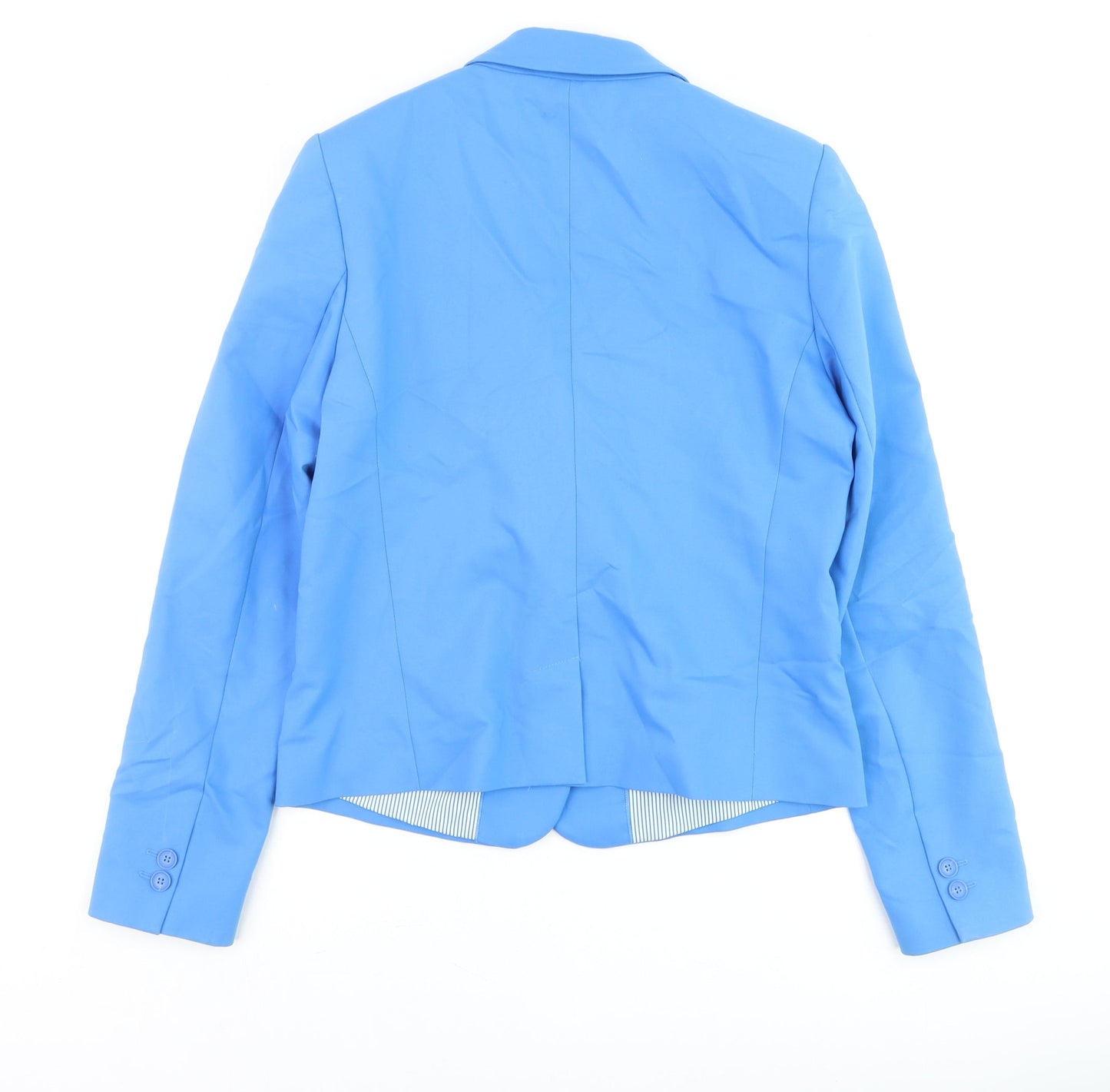 Next Women’s Blue Cotton-Blend Blazer Size 10 Smart Work Jacket