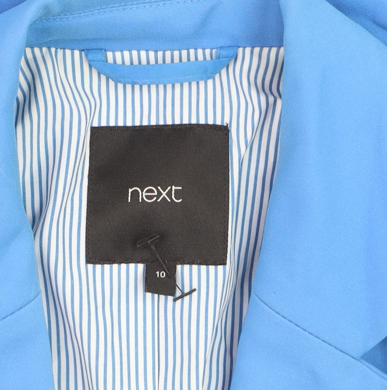 Next Women’s Blue Cotton-Blend Blazer Size 10 Smart Work Jacket