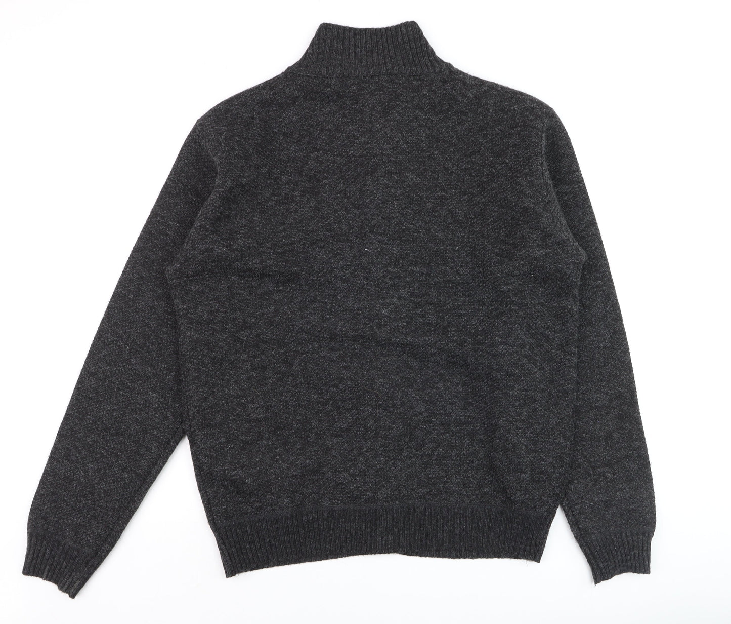 J.J. Willis Men's Grey Full Zip High Neck Lined Jumper Size M