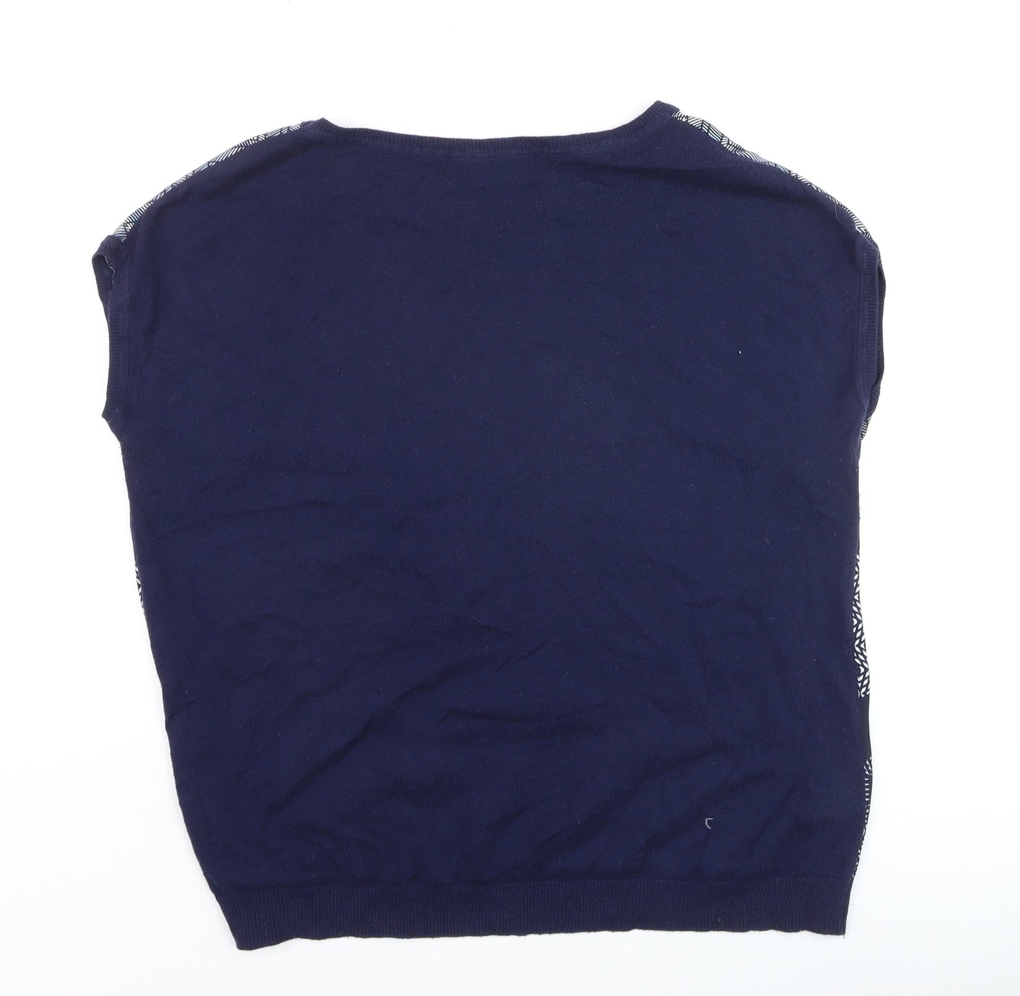 Next Women’s Blue Geometric Cotton Blend Sleeveless Top Size 10