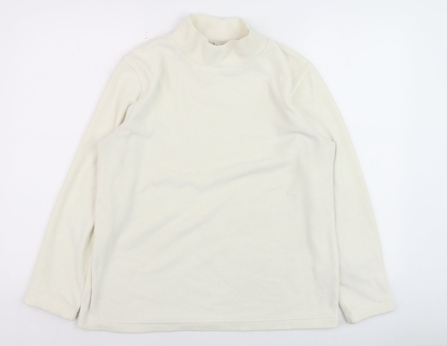 Cotton Traders Women Ivory Fleece Pullover Sweatshirt Size 16