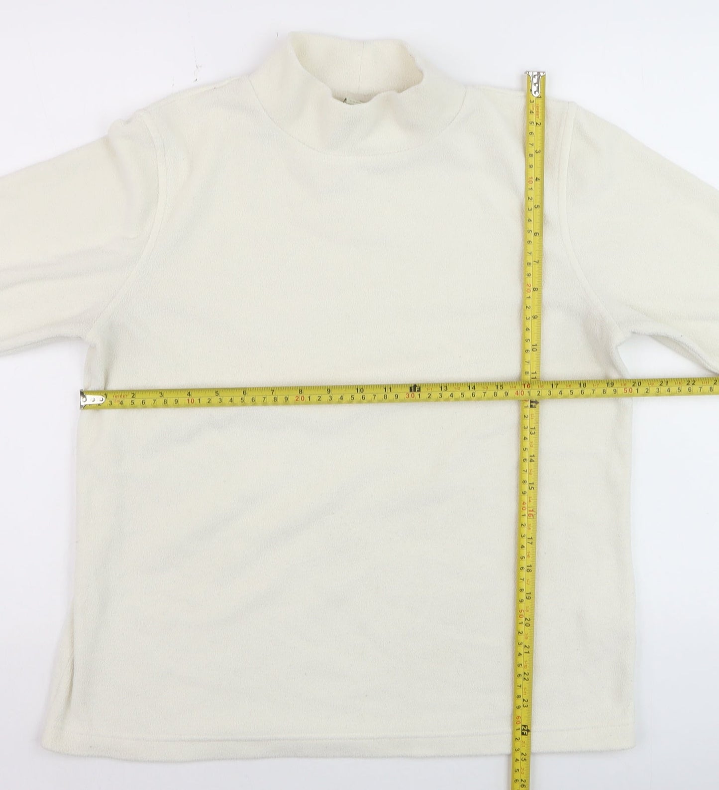 Cotton Traders Women Ivory Fleece Pullover Sweatshirt Size 16