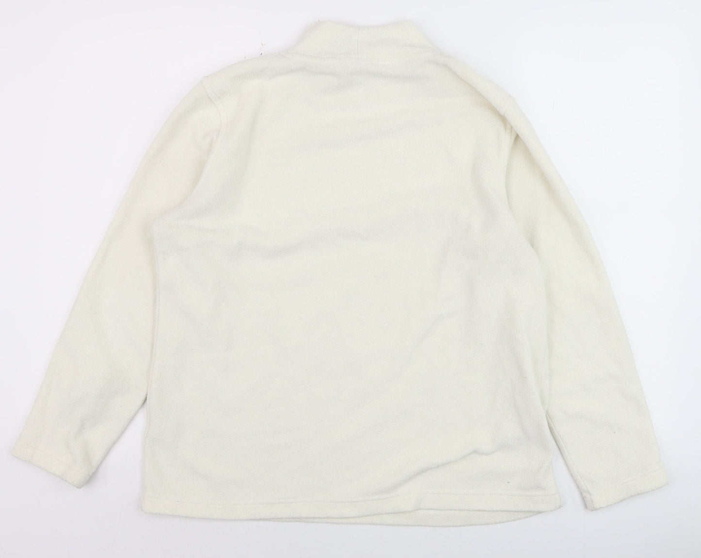 Cotton Traders Women Ivory Fleece Pullover Sweatshirt Size 16