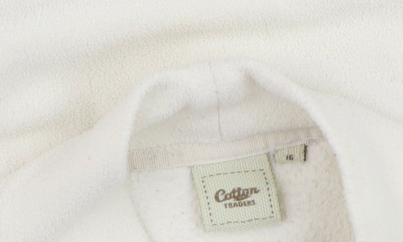 Cotton Traders Women Ivory Fleece Pullover Sweatshirt Size 16