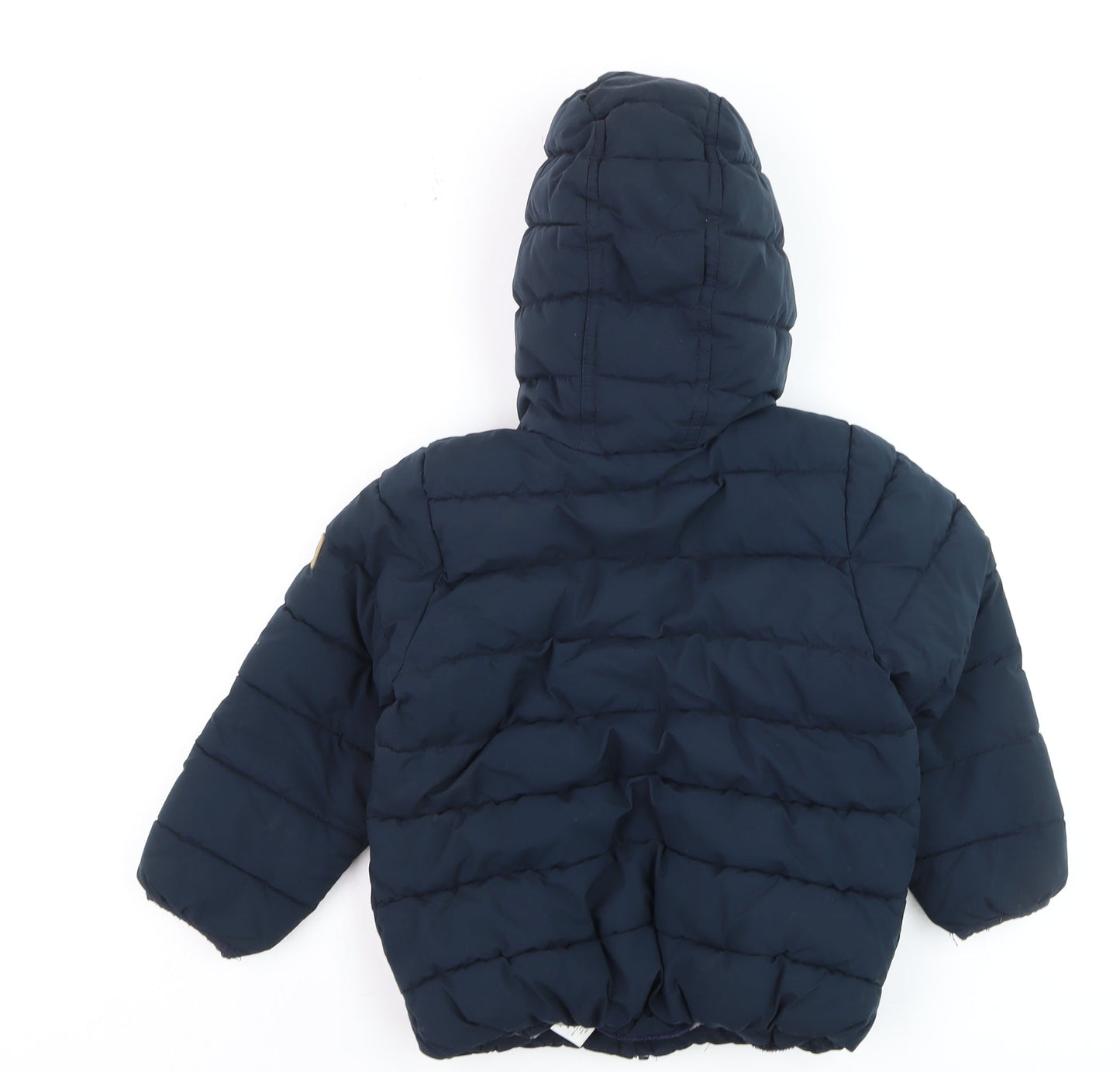 Next Boys Blue Hooded Puffer Jacket 4-5 Years Winter Lined Coat