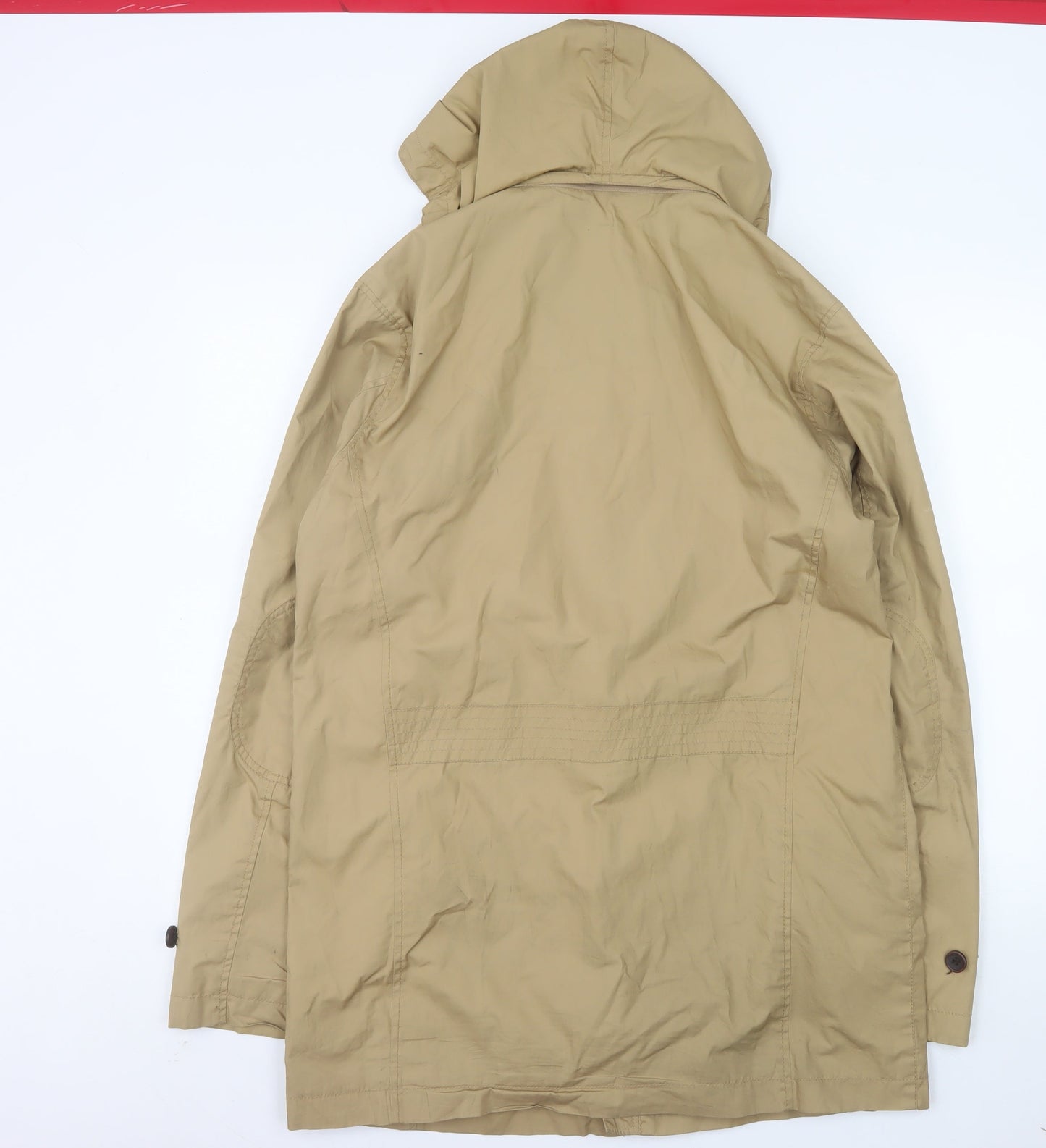 Howick Men's Beige The Bleecker Mac Rain Coat Hooded M