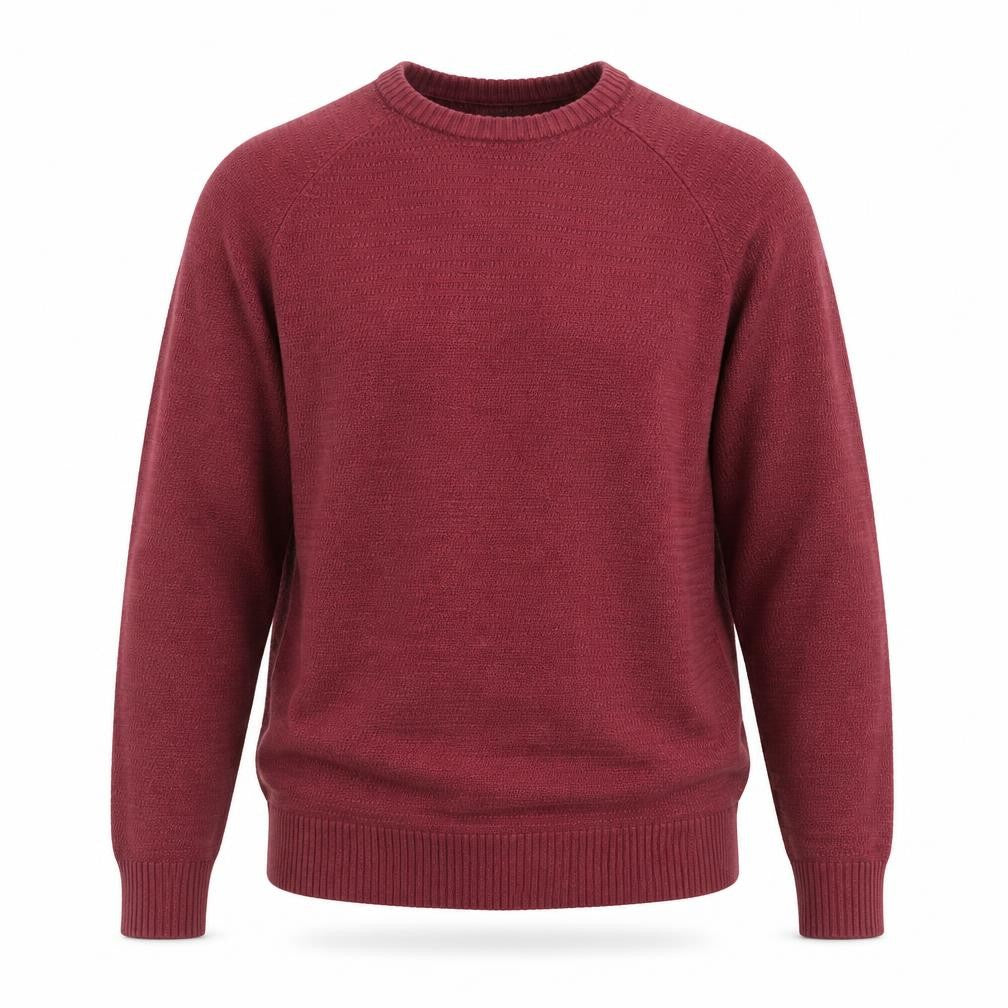 Marks & Spencer Men's Red Cotton Blend Crew Neck Jumper Size M