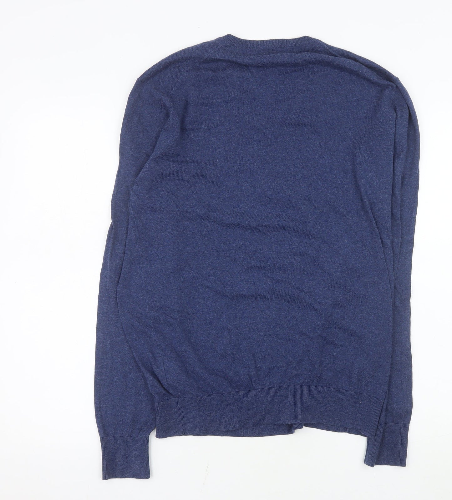 Conbipel Men's Blue Cotton V-Neck Jumper Size L Lightweight Knit