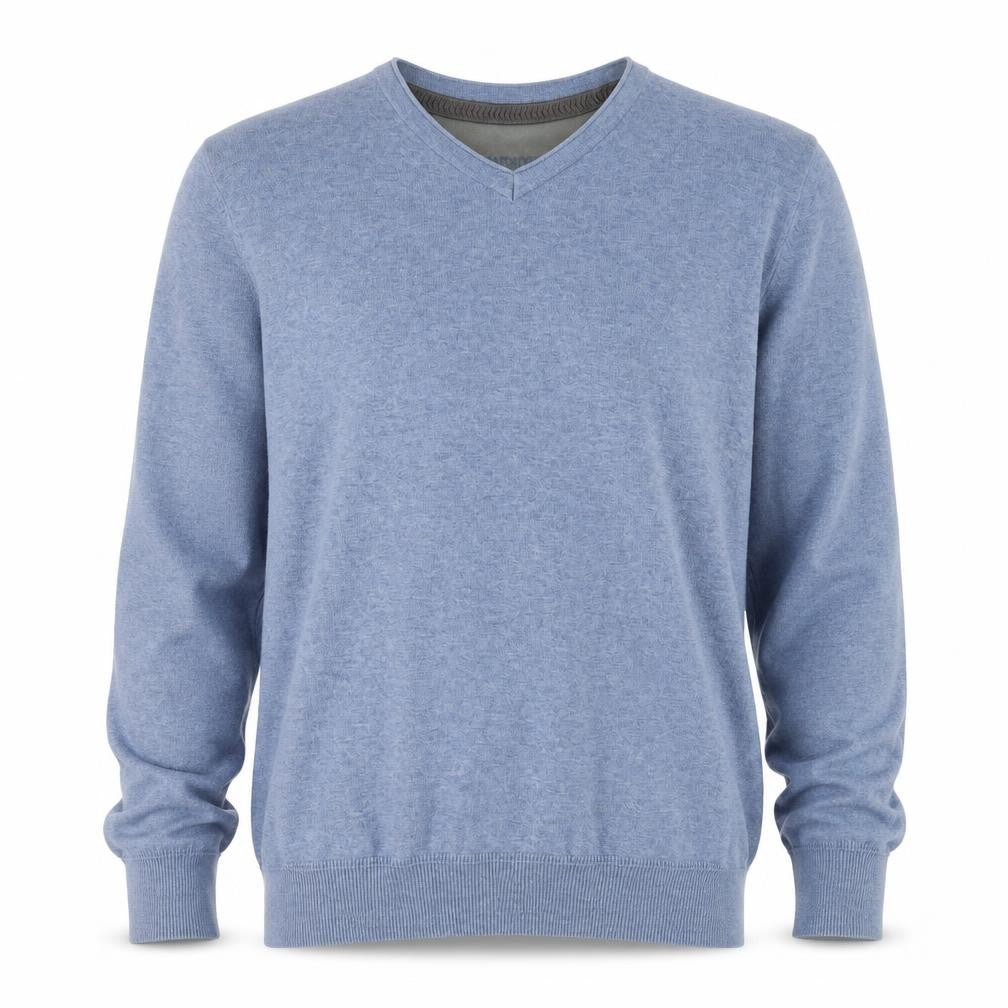 Rocha John Rocha Men's Blue Cotton V-Neck Jumper Size M