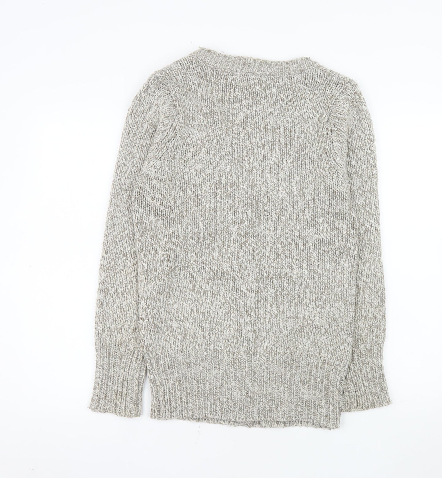 TRF Knitwear Beige Acrylic Chunky-Knit Cardigan S Long Sleeve