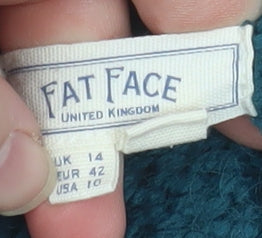 Fat Face Women Green Cable Knit Pullover Jumper UK 14