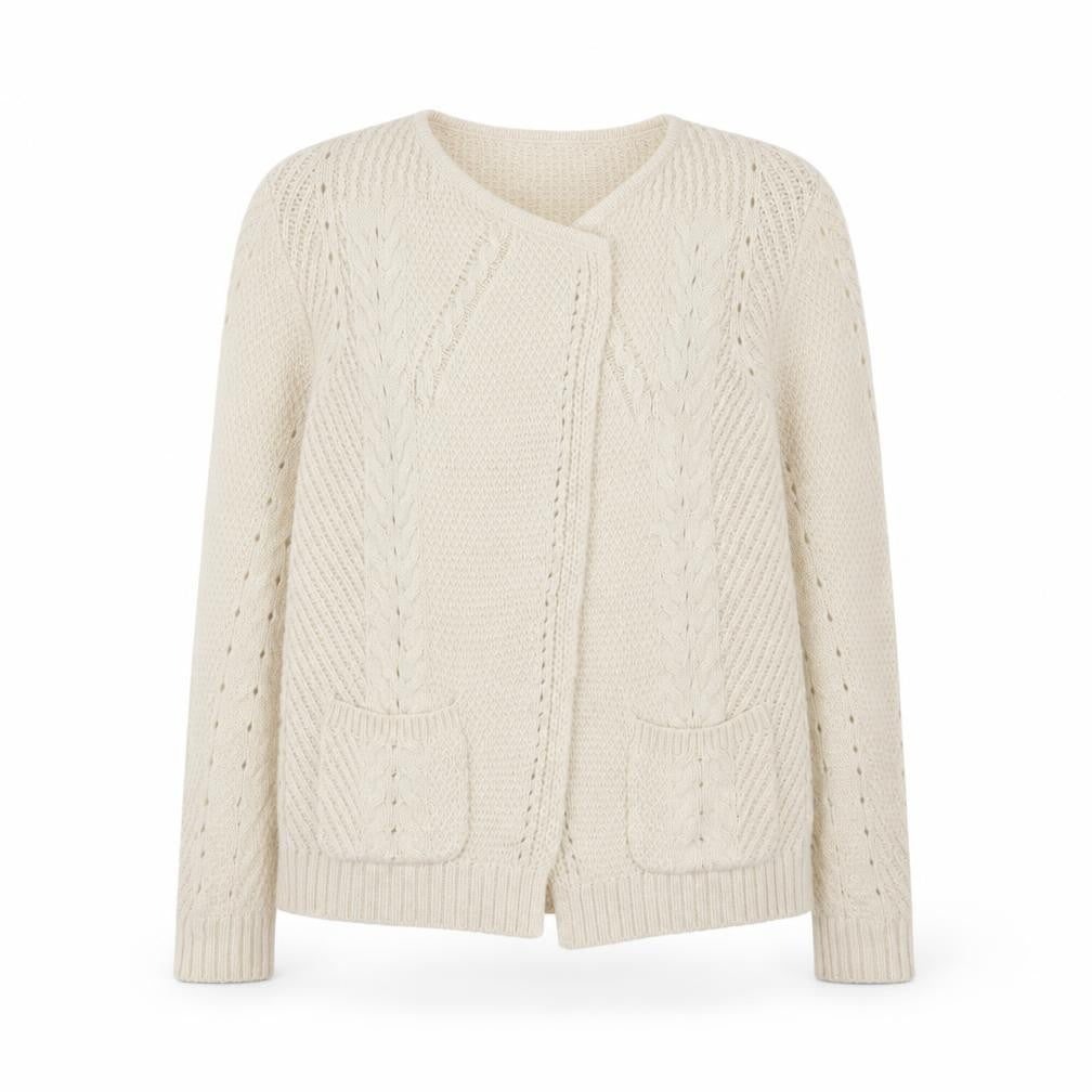 Marks & Spencer Women’s Ivory Cable Knit Long Sleeve Cardigan Size 10