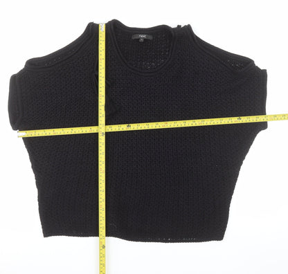 Next Women Black Sleeveless Open-Knit Pullover Jumper Size M