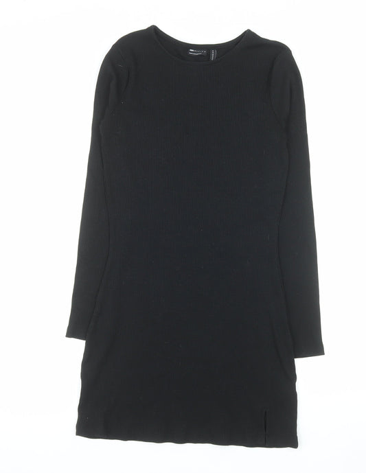 ASOS Women Black Size 14 Bodycon Long Sleeve Knit Dress