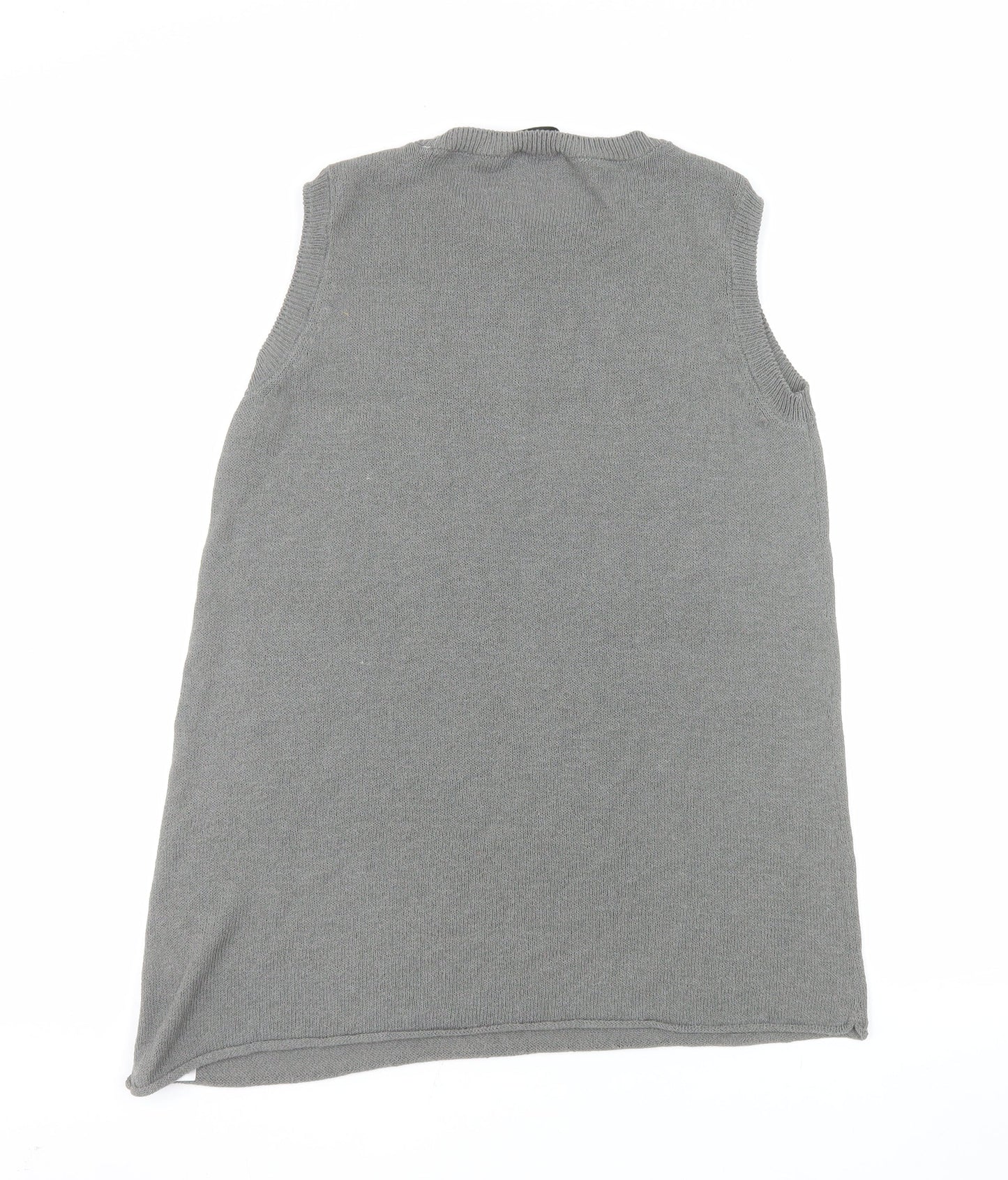 ZARA Women Grey Knit Sleeveless Vest Jumper Size M
