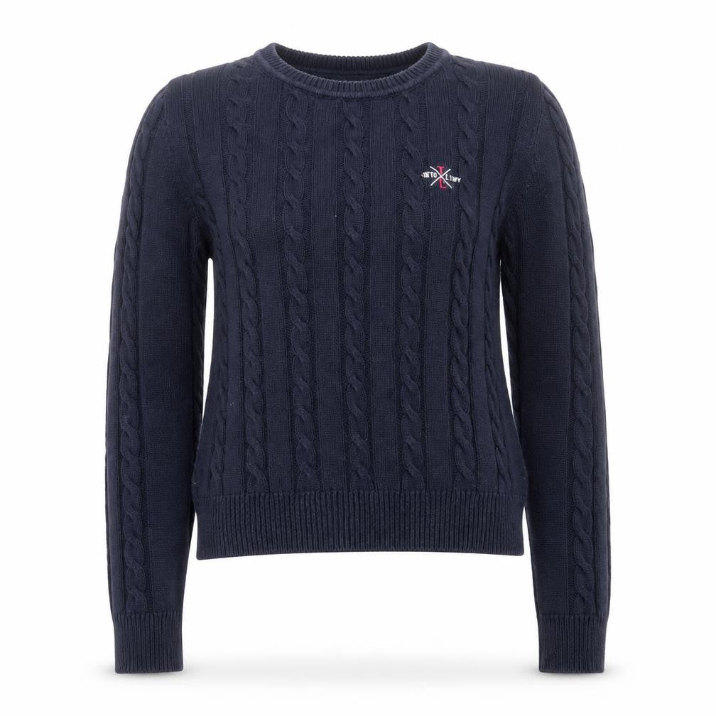 Tokyo Laundry Women's Blue Cable-Knit Cotton Jumper M