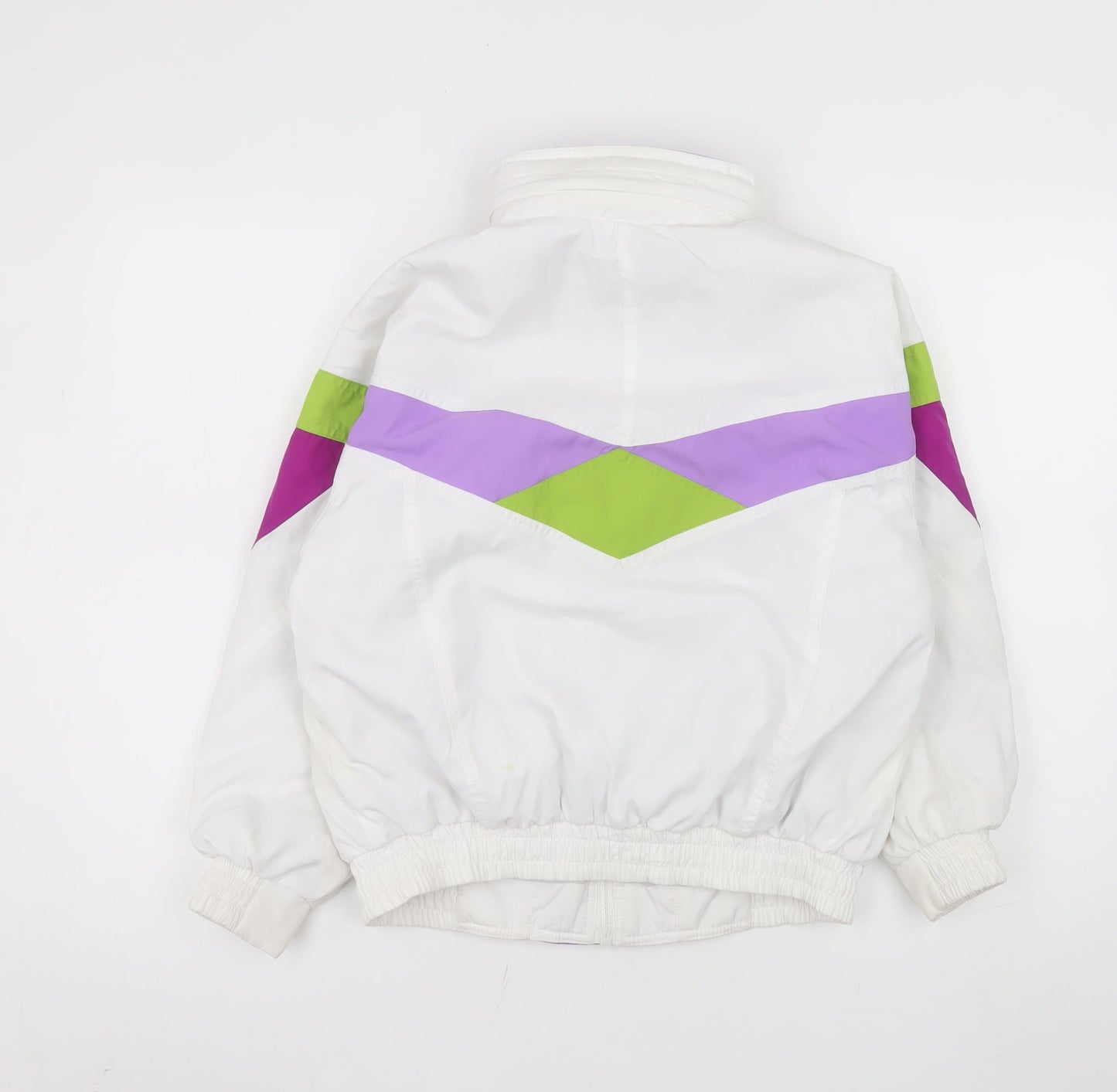 EVF Teens White 90s Retro Ski Jacket Size 8 Polyester Winter