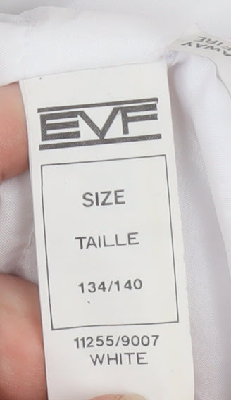 EVF Teens White 90s Retro Ski Jacket Size 8 Polyester Winter