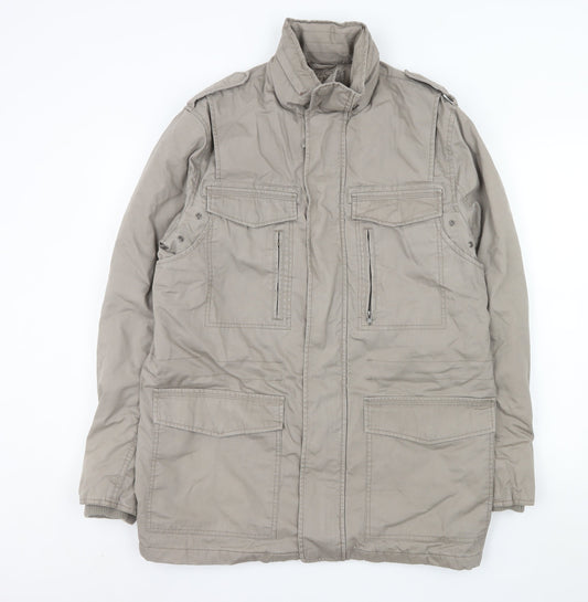 Cherokee Men's Beige Military Jacket M 38in Cotton Twill Mid-Length