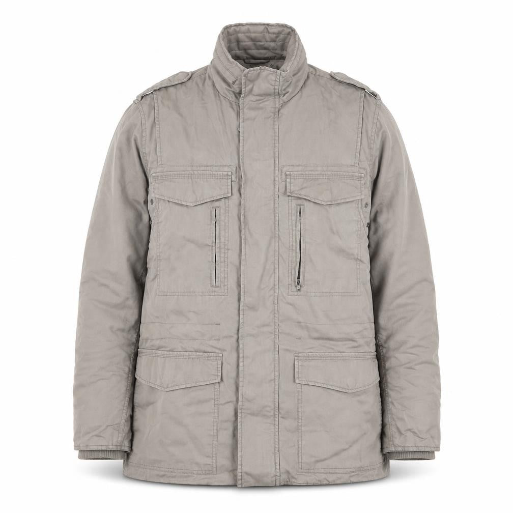 Cherokee Men's Beige Military Jacket M 38in Cotton Twill Mid-Length