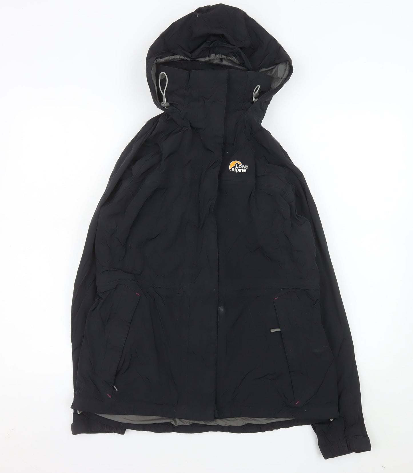 Lowe Alpine Women’s Black Waterproof Hooded Jacket UK 14 Outdoor Nylon Coat