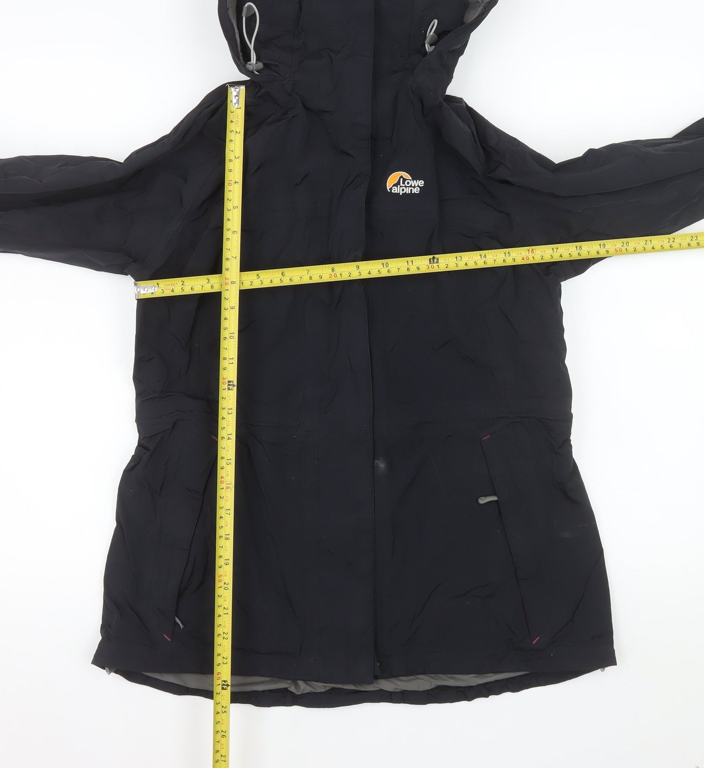 Lowe Alpine Women’s Black Waterproof Hooded Jacket UK 14 Outdoor Nylon Coat