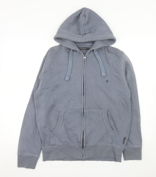 French Connection Men's Grey Full Zip Hooded Cotton Jacket M