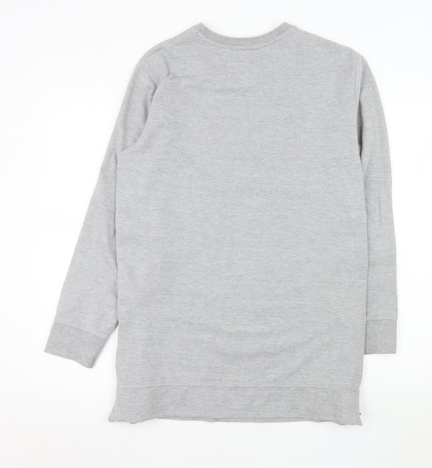 Bershka Mens Grey Graphic 'Thumbs Up' Pullover Sweatshirt M