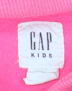 GAP Kids Girls Pink Hooded Zip Puffer Jacket Lined Size 10-11 Years