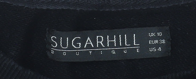 Sugarhill Boutique Girls Black Embroidered Space Sweatshirt UK 10