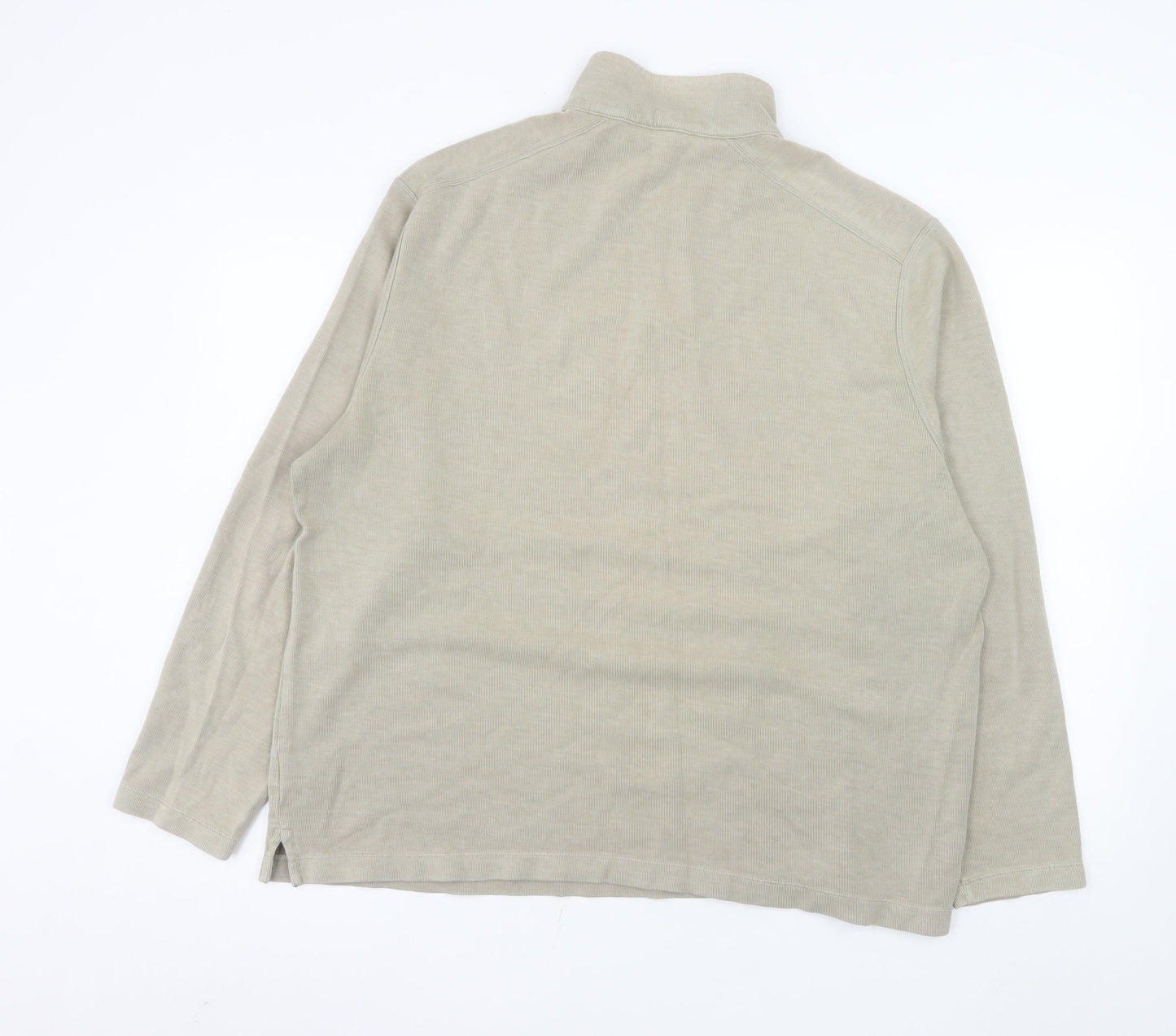 Marks and Spencer Men's Beige XL 1/4 Zip Pullover Sweatshirt
