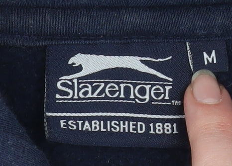 Slazenger Men's Blue Full Zip Hooded Fleece Jacket Size M