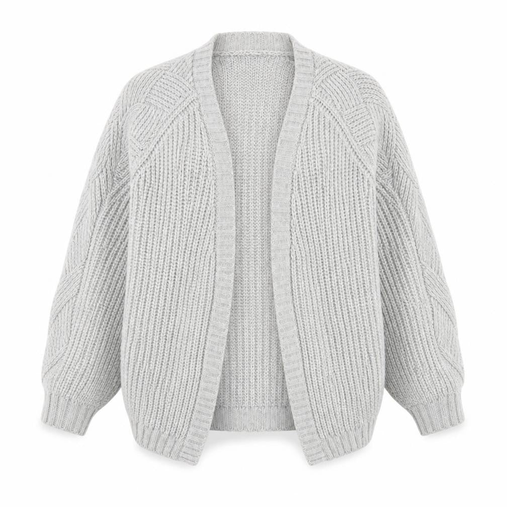 Next Women’s Grey Chunky Knit Open Cardigan M