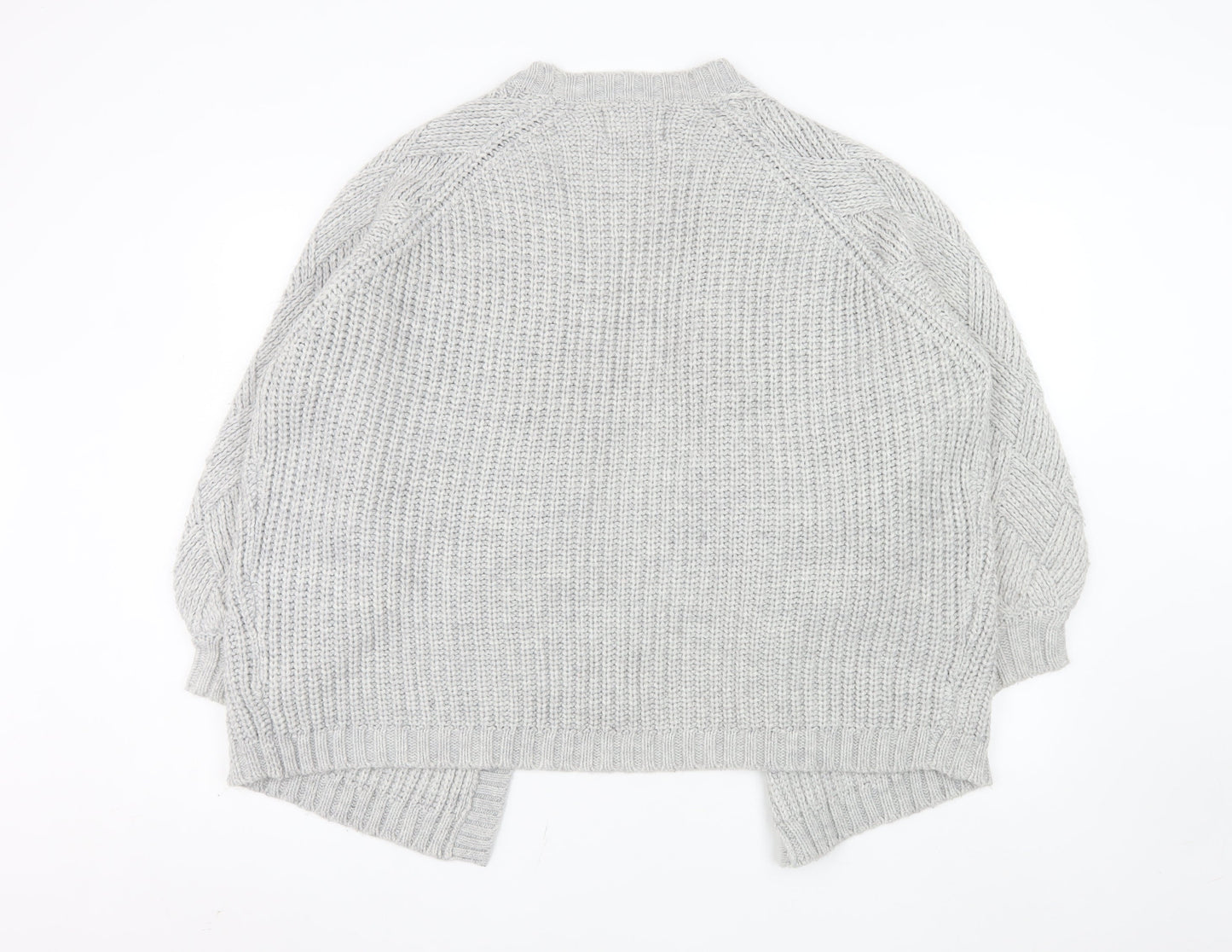 Next Women’s Grey Chunky Knit Open Cardigan M