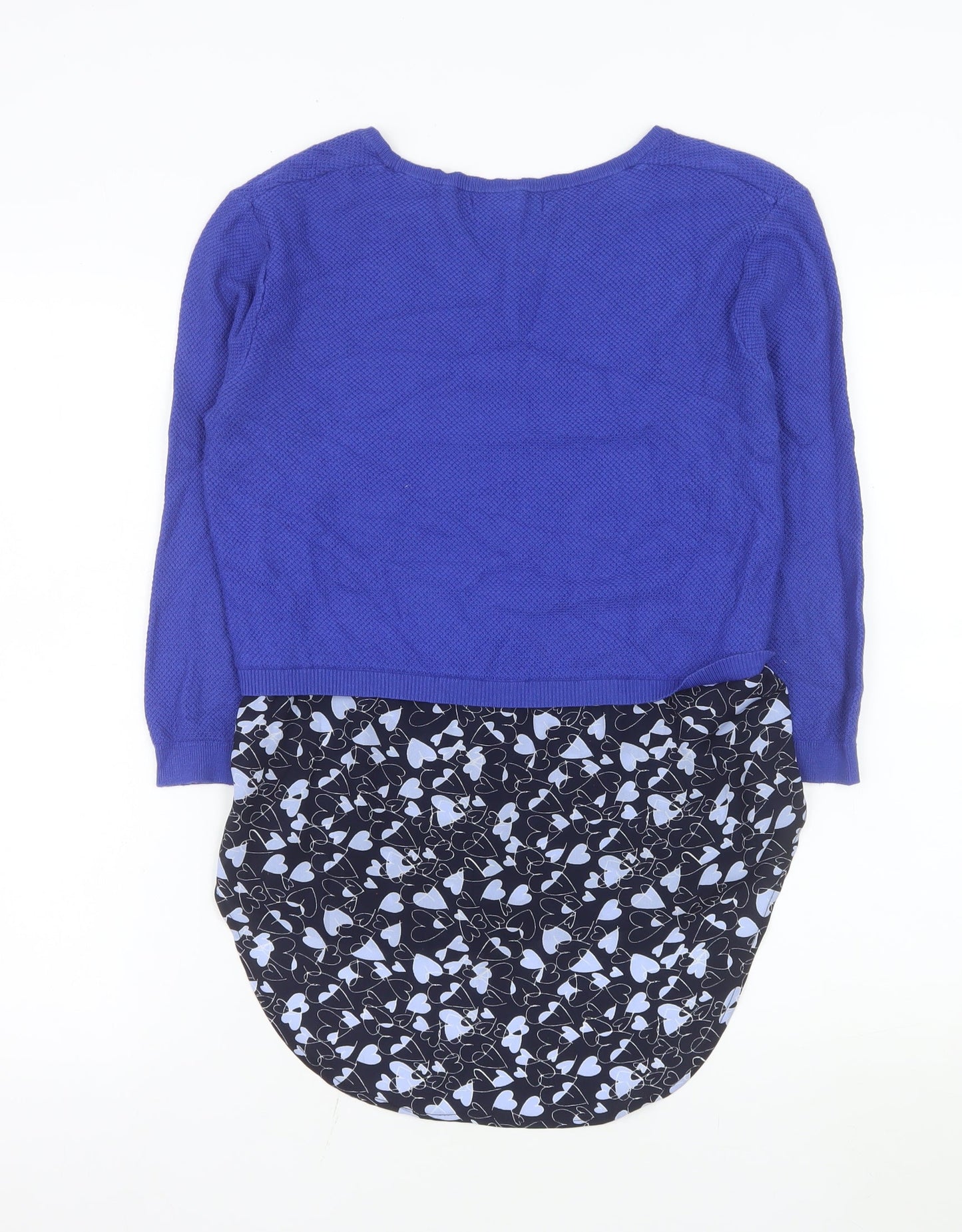 Next Women’s Blue Tunic Blouse UK 6 Long Sleeve Cotton Blend