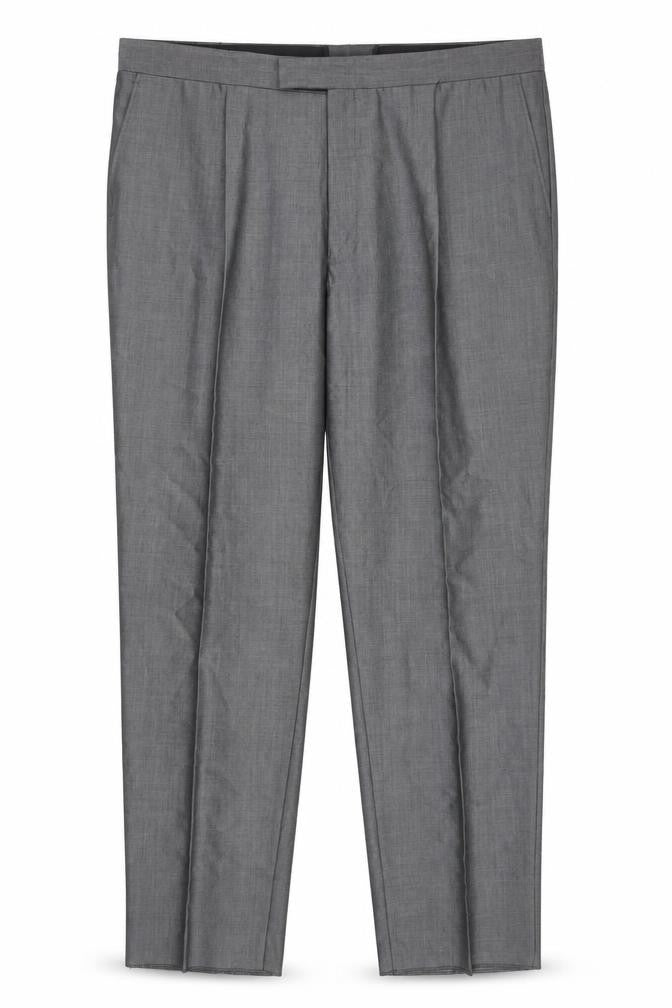 Torre Men's Grey Wool Blend Pleated Dress Trousers 46R