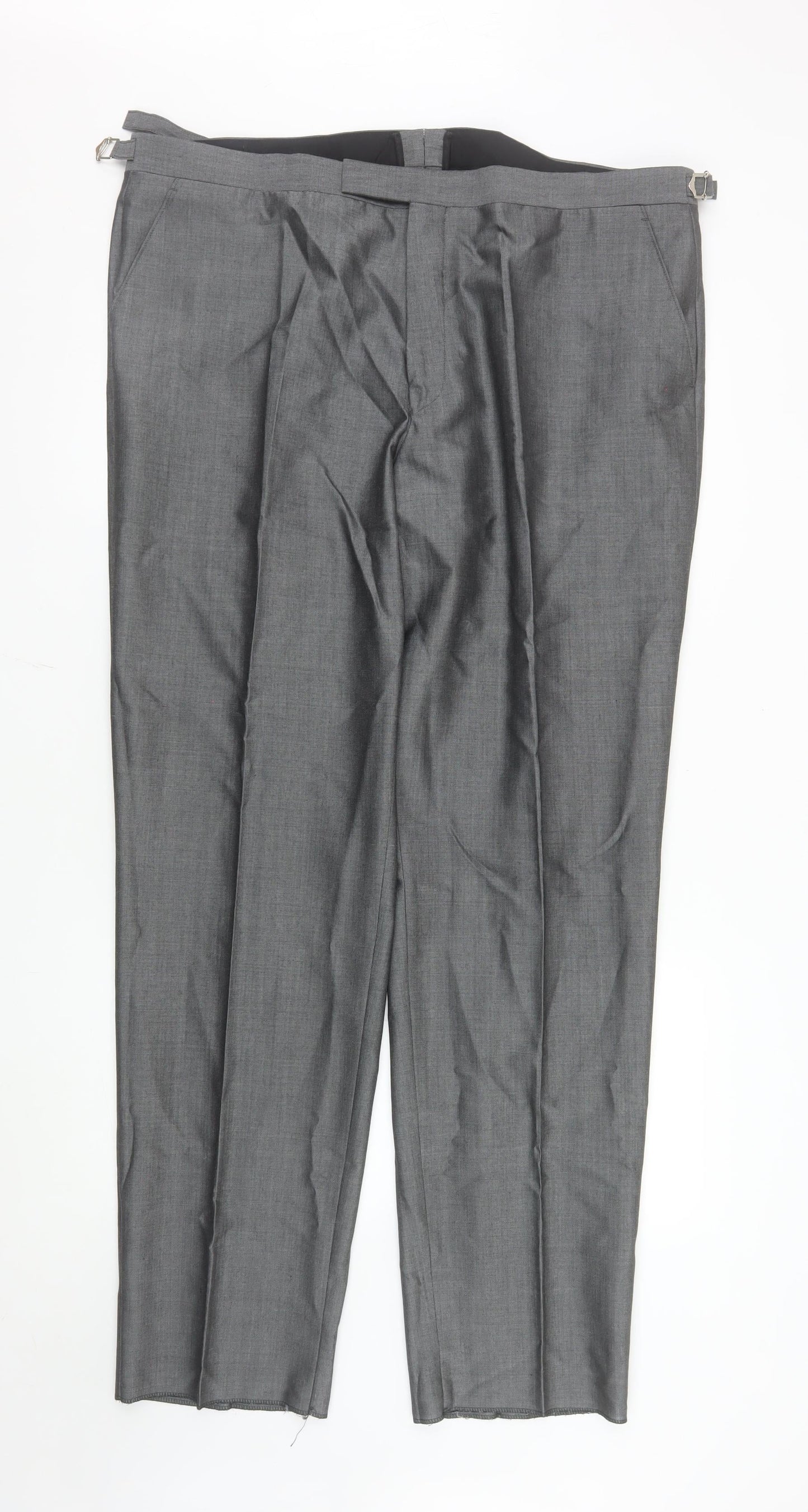 Torre Cerimonia Men's Grey Wool Blend Dress Trousers 42L Formal Pants