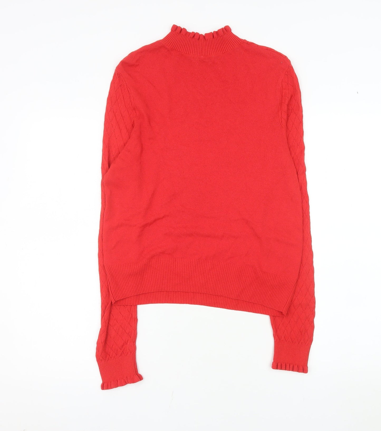 Tu Women’s Red Mock Neck Long Sleeve Knit Top Size 14