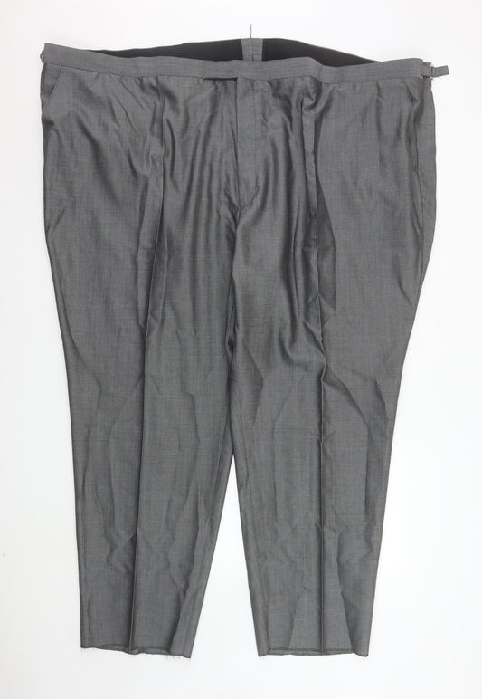 Torre Men’s Grey Wool Blend Pleated Dress Trousers Size 60S