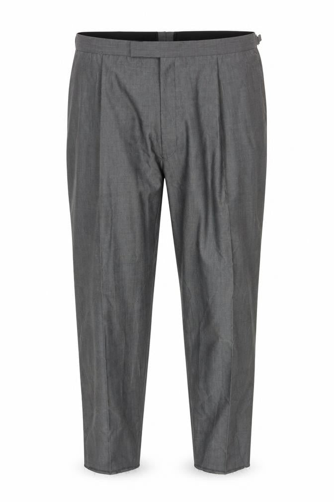 Torre Men’s Grey Wool Blend Pleated Dress Trousers Size 60S